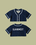 Crop Pinstripe Jersey - Navy