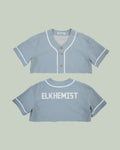 Crop Pinstripe Jersey - Cool Grey